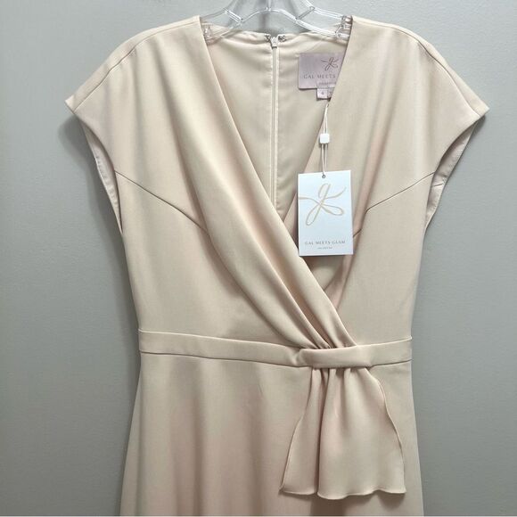 NWT Gal Meets Glam Lydia Dress A Line Fit & Flare Knee Length Pockets in Oatmeal - Picture 3 of 11